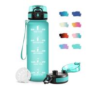 JAPORIA Gourde Enfant 500ml, Gourde avec Filtre sans BPA, Bouteille d'eau de Motivation avec Marqueur de Temps, Étanche et Réutilisable, Bouteille Réutilisable pour l'école, Sport, Bureau, Yoga
