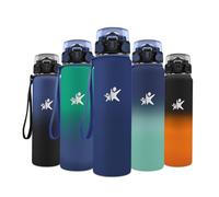 JAPORIA Gourde Isotherme 1L, Bouteille Isotherme Double Paroi aver Paille, Étanche et Réutilisable, sans BPA, pour Cyclisme, Randonnée, l'école