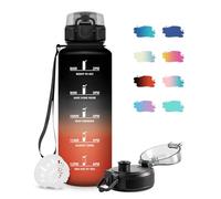 JAPORIA Gourde Motivation 1.5L, Gourde avec Filtre sans BPA, Étanche et Réutilisable, Bouteille d'eau de Motivation avec Marqueur de Temps, Bouteille Réutilisable pour l'école, Sport, Bureau, Camping