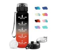 JAPORIA Gourde Motivation 1L, Gourde avec Filtre sans BPA, Étanche et Réutilisable, Bouteille d'eau de Motivation avec Marqueur de Temps, Bouteille Réutilisable pour l'école, Sport, Bureau, Camping
