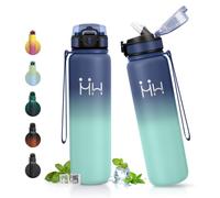 JAPORIA Gourde Sport 1L, Gourde avec Paille, sans BPA, Bouteille Réutilisable, à Double Paroi, Étanche, Bouteille d'eau Acier Inoxydable, pour Gym, Voyage, Outdoor, Camping