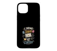 J'apporte des Idees et du Cafe Createurs Innovants Coque pour iPhone 15 Plus