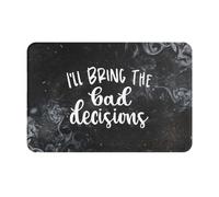 J'Apporterai Les Mauvaises Décisions Tapis De Douche Antidérapant Paillasson D'Entree Absorbant Tapis De Bain pour Salon Cuisine Couloir 40X60Cm