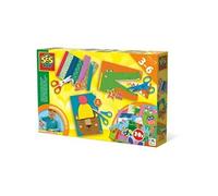 SES Creative | J’Apprends à Découper Pas à Pas | Kit Découpage Éducatif 3-6 Ans | 3 Ciseaux Sécurité + Loisirs + Zigzag | 30 Cartes à Découper | Motricité Fine | Activité Maternelle | CO₂ Neutre