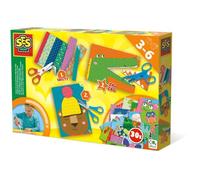 SES Creative | J’Apprends à Découper Pas à Pas | Kit Découpage Éducatif 3-6 Ans | 3 Ciseaux Sécurité + Loisirs + Zigzag | 30 Cartes à Découper | Motricité Fine | Activité Maternelle | CO₂ Neutre