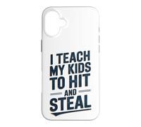 J'apprends à Mes Enfants Frapper et Voler du Baseball Coque pour iPhone 16 Plus