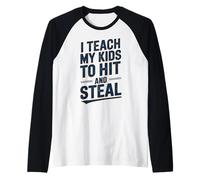 J'apprends à Mes Enfants Frapper et Voler du Baseball Manche Raglan