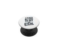 J'apprends à Mes Enfants Frapper et Voler du Baseball PopSockets PopGrip Adhésif
