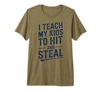 J'apprends à Mes Enfants Frapper et Voler du Baseball T-Shirt Haut de Gamme