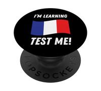 J'apprends Le français ! Étudiant en français drôle PopSockets PopGrip Adhésif