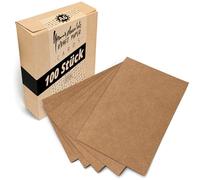 Japun - cartes postales vierges, jeu de cartes en papier kraft (100 pièces) à concevoir, écrire ou imprimer soi-même - 300 g/m² - DIN A6-105 x 148 mm - marron