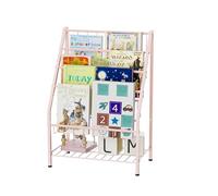 JAQ Bibliothèque en métal à 4 niveaux pour tout-petits, étagère de rangement pour jouets dans la chambre, le bureau, les salles de jeux, la crèche pour nourrissons, bébés et jeunes enfants (4 niveaux