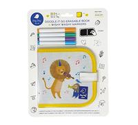 Jaq Jaq Bird 1108078 Livre de coloriage à craie effaçable avec 4 stylos Wishy Washy pour enfants à partir de 3 ans, planche à dessin réutilisable pour la maison et les déplacements