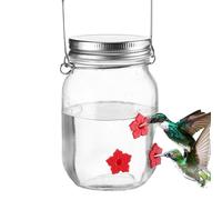 Jar-Colibri Feed Dispenser-Top-Fill Film avec Ouvertures d'alimentation des Fleurs | Facile À Remplir Et À Nettoyer pour Le Jardin, La Terrasse Et Le Plein Air
