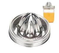 Jar Couvercle presse-agrumes - Acier inoxydable 304 8.6x6.5cm | Aérateur d'agrumes réutilisable, couvercle anti-fuite avec poignée | Presse-jus manuel pour jar, orange, citron