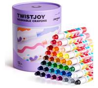 Jar Melo TwistJoy Crayons Jumbo pour tout-petits, 36 couleurs, non toxiques, lavables, faciles à tenir, grands crayons, sans danger pour les bébés et les enfants, cadeau pour garçons et filles pour la