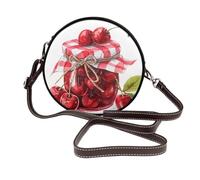 Jar Of Cherry Jam Sac à bandoulière rond en cuir pour femme