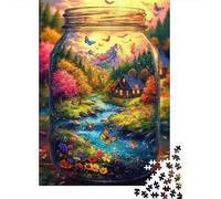 Jar Papillon Paysage Puzzle 1000 Pièces Adultes & Enfants 8-12, Papier Recyclé Premium, Décoration Murale Maison, Exposition Murale, Puzzle Éducatif 70x50cm/1000pcs