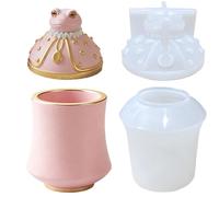Jar Resin Mold - Cute Frog Silicone Mould, 3D Storage Container with Secure Lid, Flexible Non Stick Polymer, High Gloss Mirror Finish, for DIY Jewelry Boxes and Desktop Pen Holder Casting