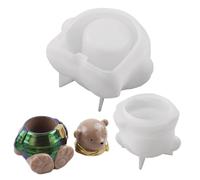 Jar Silicone Mold, Bear Shaped Aesthetic Mold, 3D Resin Storage Jar with Smooth Interior, Flexible Silicone Casting, Jewelry Storage Box with Sturdy Structure, Cement Plaster Crafting for Home