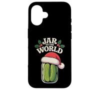 Jar to The World Holly Holiday Pun Funny Christmas Pickle Coque pour iPhone 16