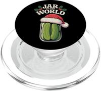 Jar to The World Holly Holiday Pun Funny Christmas Pickle PopSockets PopGrip pour MagSafe
