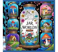 jar worlds: coloring book for stress relief and relaxation Super Cute Illustrations About Life Inside Jars Such As Flowers, Fantasy