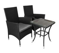 Jardí Set Bistro Rotin Noir Noir