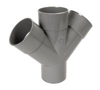 jardiboutique - Ø 100 mm, Culotte double parallèle mâle-femelle 45° - PVC gris