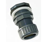 jardiboutique - 25 mm Traversée de paroi pvc + écrou de serrage pour tuyau ø 25 mm