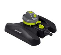 Jardibric - Arroseur Contour à Turbine 2 Jets - Couvre jusqu'à 314m², Réglage de 20° à 360° avec Vanne de Réglage, Arrosage Précis et Polyvalent pour Votre Jardin