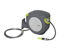 Jardibric - Dévidoir Automatique d’Arrosage Rétractable Ø 12,5 mm - Tuyau 20 m + Rallonge 2 m - Support Pivotant 180°