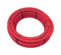 Jardibric - Gaine Annellée en PE Rouge (Ø 40 mm x 25m) - Protection Robuste pour câbles électriques, idéale pour Usage extérieur ou sous Terrain.