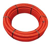 Jardibric - Gaine Annellée en PE Rouge (Ø 50 mm x 25m) - Protection robuste pour câbles électriques, idéale pour usage extérieur ou sous terrain.