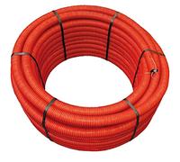 Jardibric - Gaine Annellée en PE Rouge (Ø 90 mm x 25m) - Protection Robuste pour câbles électriques, idéale pour Usage extérieur ou sous Terrain.