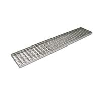 Jardibric - Grille Caillebotis 20x100 cm Acier Galvanisé avec Cadre - Grille Caniveau Drainage Eaux Pluviales Regard