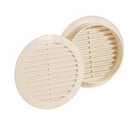 Jardibric - Grille de Ventilation Ronde à Encastrer Ø 100 mm avec Moustiquaire - Couleur Sable - Passage d’Air 22 cm³