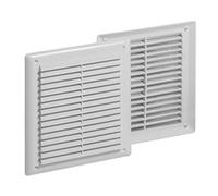 Jardibric - Grille Fixe Rectangulaire à Visser pour Ventilation - Blanc avec Moustiquaire - Dimensions 215 mm x 235 mm - Aération Efficace sans Insectes