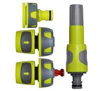 Jardibric - Kit Arrosage 19 mm - 4 Pièces - Nez de Robinet, Raccords Rapides et Lance