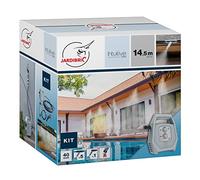 Jardibric - Kit de Brumisation KPBRU20 - Pompe Programmable 40 Bars - 14,5 m - 7 Buses Anti-Goutte - Filtre Anti-Calcaire - Brumisateur Extérieur