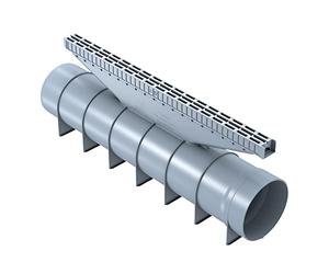 Jardibric - Kit de Caniveaux de Drainage 250-3 m Linéaires (6 Modules) - Ø 110 x 100 mm - Conforme NF en 1433
