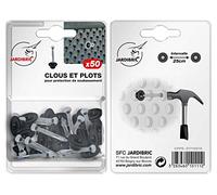 Jardibric - Lot de 50 Clous et Plots de Protection pour Soubassement - Fixation de Membrane de Fondation CPPS