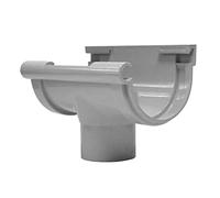 Jardibric - Naissance de Gouttière Ø16 à Coller Gris - Raccord Descente Ø50 PVC Évacuation Eau Pluie