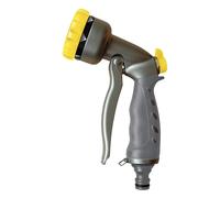 Jardibric - Pistolet d’Arrosage en Métal Multi Jets 7 Modes - Débit Réglable avec Blocage du Jet - Corps Tri-Matière