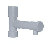 Jardibric - Raccord PVC récupérateur d’eau Ø50 mm - Pour descente de gouttière - Sortie filetée 20x27 - À fixer pour système de récupération des eaux de pluie (Gris)