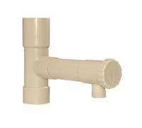 Jardibric - Raccord PVC récupérateur d’eau Ø50 mm - Pour descente de gouttière - Sortie filetée 20x27 - Sable - À fixer pour système de récupération des eaux de pluie
