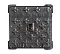 Jardibric - Regard Hydraulique Carré Fonte Ductile 250x250 mm B125 avec Cadre - Plaque Égout Évacuation Eaux Pluviales Passage Voiture