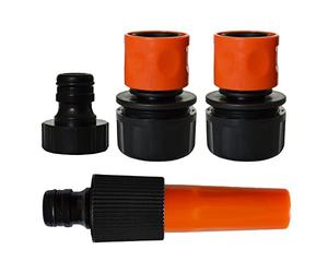 Jardibric - Set d'Arrosage Gros Débit avec Lance, 2 Raccords Rapides Ø25 mm et Nez de Robinet 26x34 - Idéal pour Système de Pompe