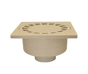 Jardibric - Siphon de Cour 300x300 mm Sable - Regard Évacuation Eau Extérieure Polypropylène