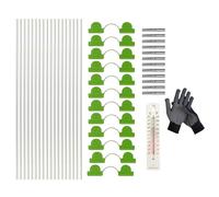Jardin | 18 pièces en fibre de verre pour maille, support de 43 cm pour couvertures avec thermomètre et gants - pour culture de fraises